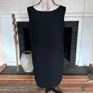 Georges Marciano 100% Wool Black Shift Dress Minimalist 90s Made USA Y2K Party